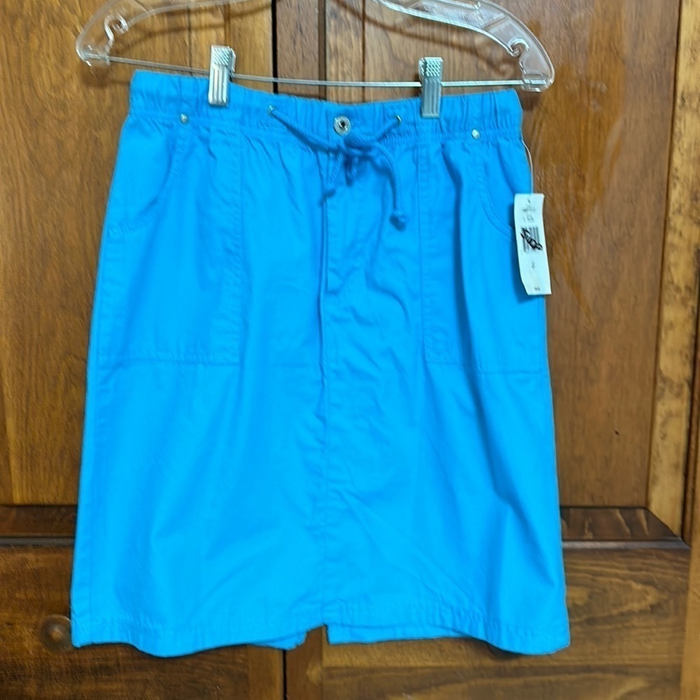 Jenny Buchanan Cerulean Blue Cotton Cargo Skirt 4P NWT